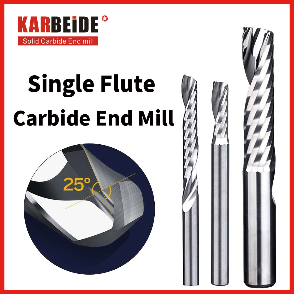 End Mill - KARBEIDE Einflöten-Hartmetallfräser für Hochgeschwindigkeitsbearbeitung von Holz,