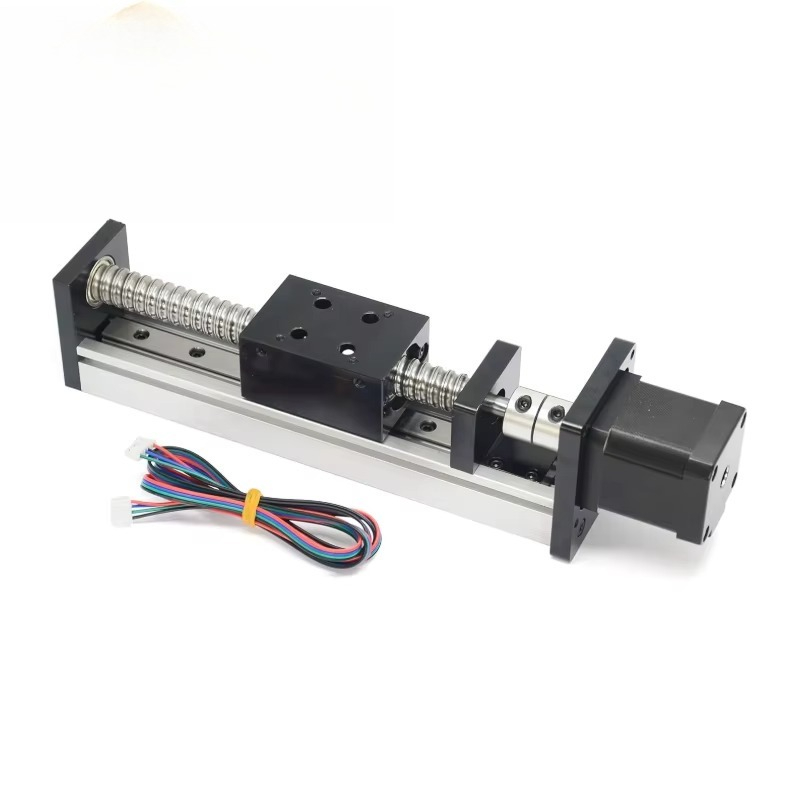 Ball Screw - 100-mm-Linearachsenmodul mit Vierkantschienen und Kugelumlaufspindel, Schrittmotor,